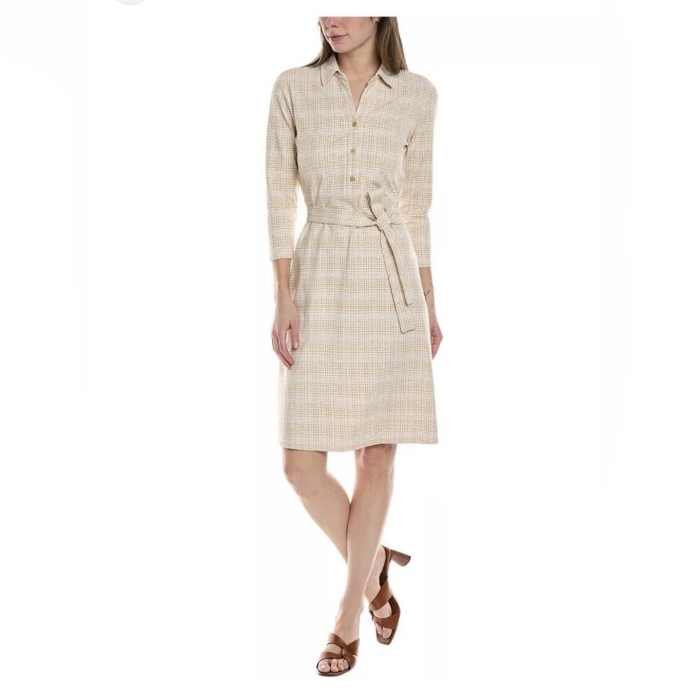 J. McLaughlin NWT Calla Belted Dress Long Sleeve Size Medium - Picture 2 of 8